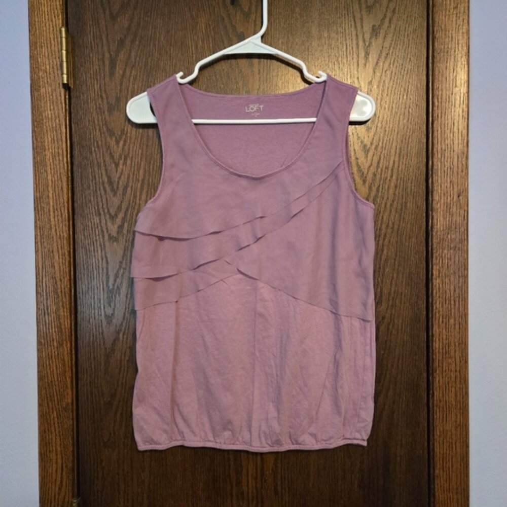 LOFT Women's Purple Sleeveless Top